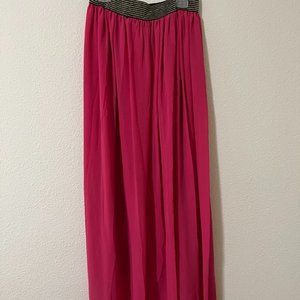 Bright pink maxi skirt- one size